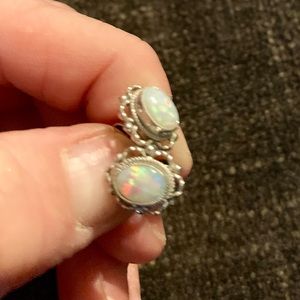 Vintage Opal White Gold Earrings